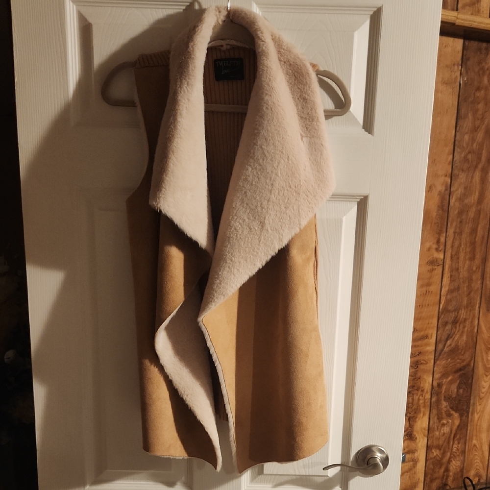 Elegant Tan and Cream Vest